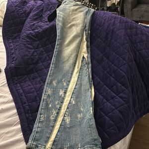 Embelish hipster Rockers one of a kind denim custom boot cut jeans designed n LA